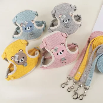 Soft Teddy Adjustable Harness and Leash Set