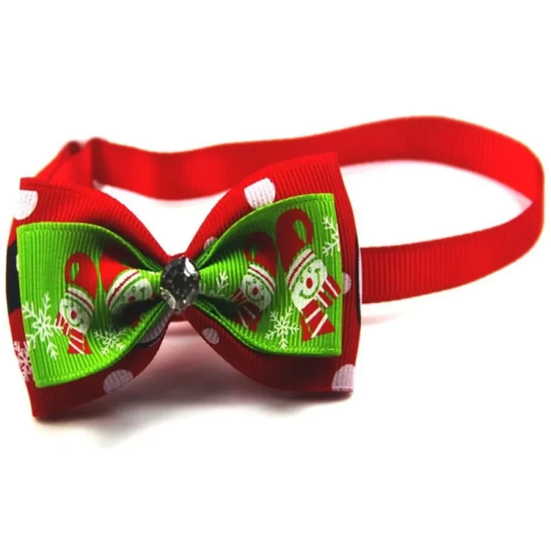 Novelty Christmas Bow Adjustable Collar with Shining Rhinestone (3 pack) - Image 2
