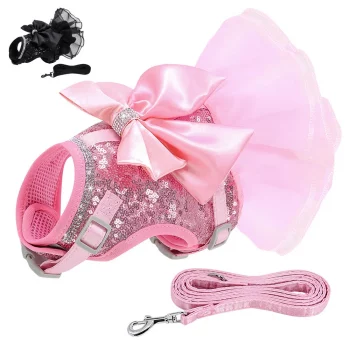Sparkly Sequin Dress Harness and Leash Set