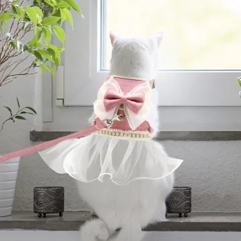 Lace Bow Dress Harness and Leash Set