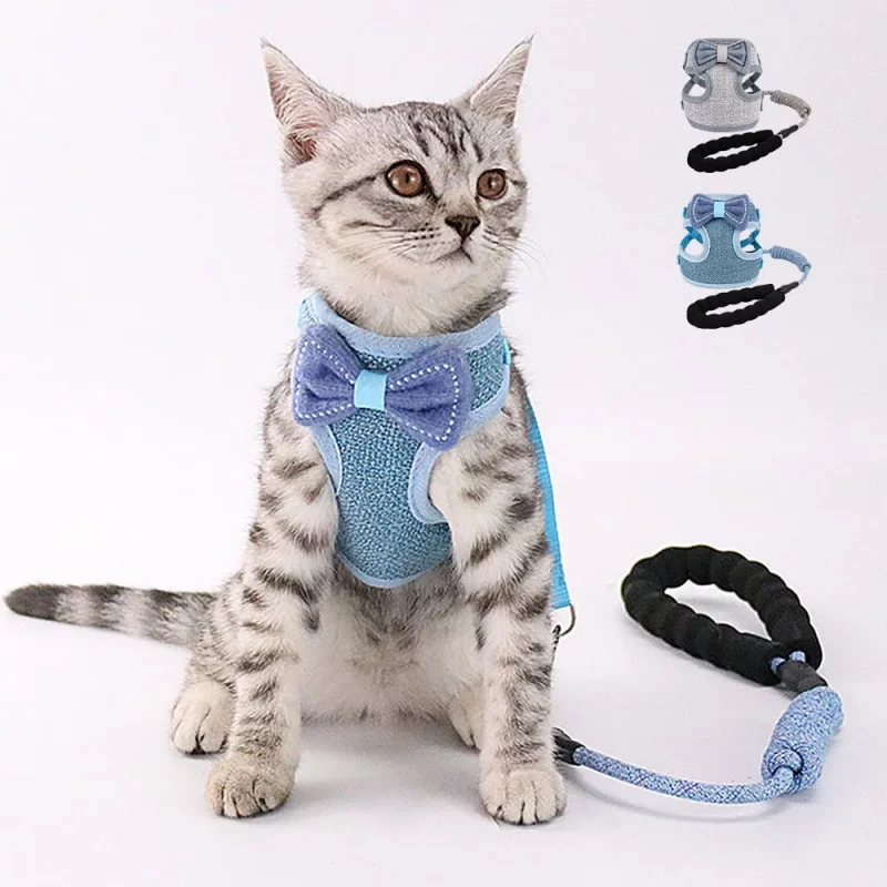 Bow Harness and Corded Leash Set