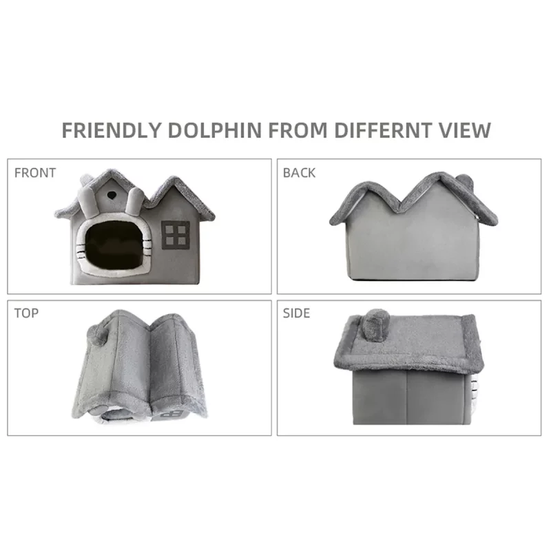 Plush Foldable Cosy House Bed Cave - Image 4
