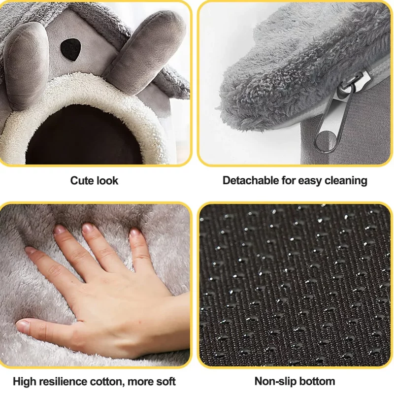 Plush Foldable Cosy House Bed Cave - Image 5
