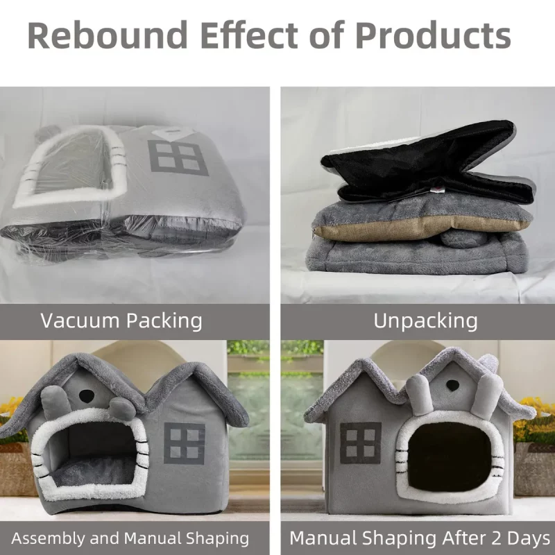Plush Foldable Cosy House Bed Cave - Image 6
