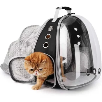 Expandable Transparent Capsule Backpack Pet Carrier Playpen