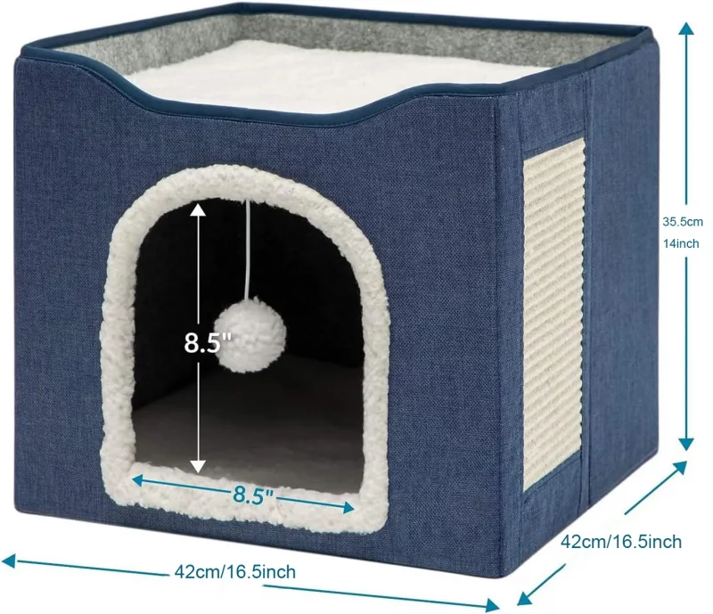 Soft Foldable Cat Cave with Scratch Pad - Image 2