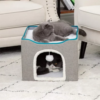 Soft Foldable Cat Cave with Scratch Pad