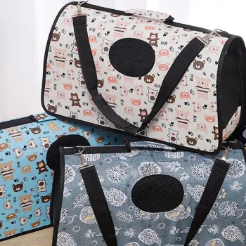 Patterned Foldable Pet Travel Carrier Bag