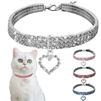 Rhinestone Metal Heart Collar