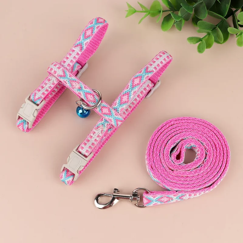 Colourful Zigzag Harness and Leash Set - Image 2