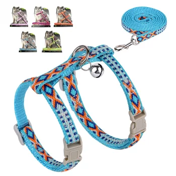 Colourful Zigzag Harness and Leash Set