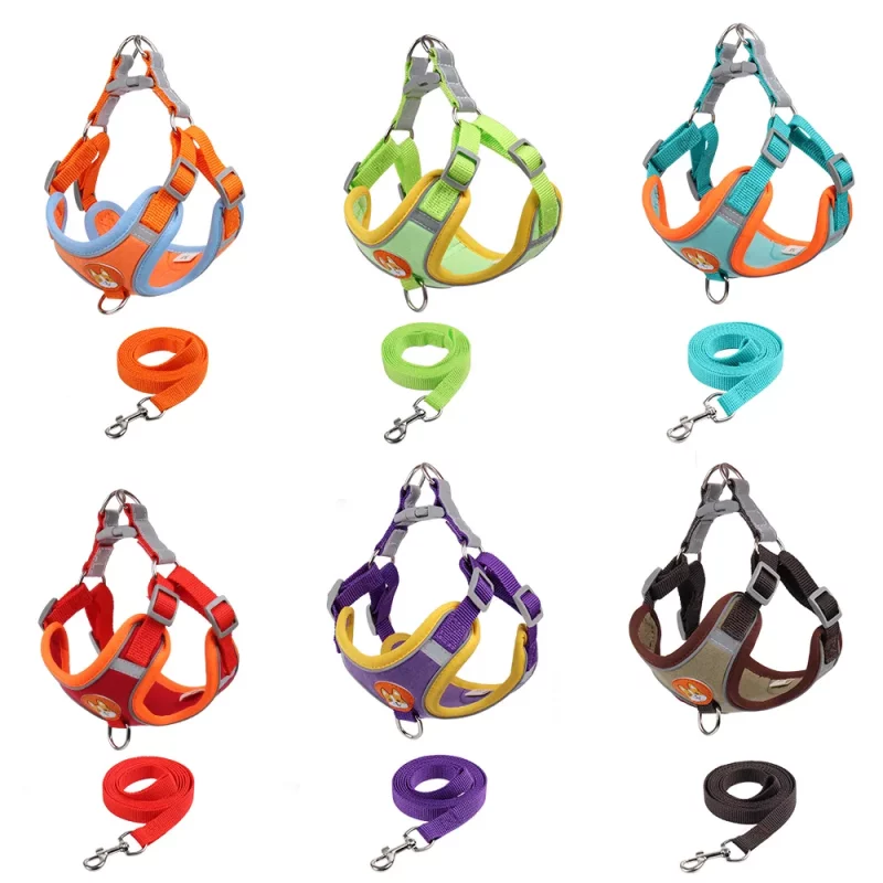 Colourful Reflective Harness and Leash Set - Image 2