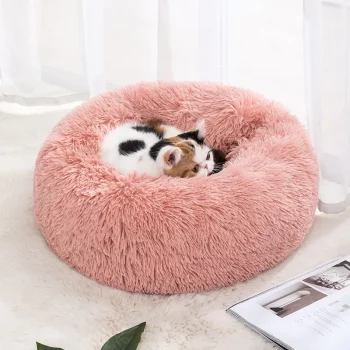 Round Plush Shaggy Bed
