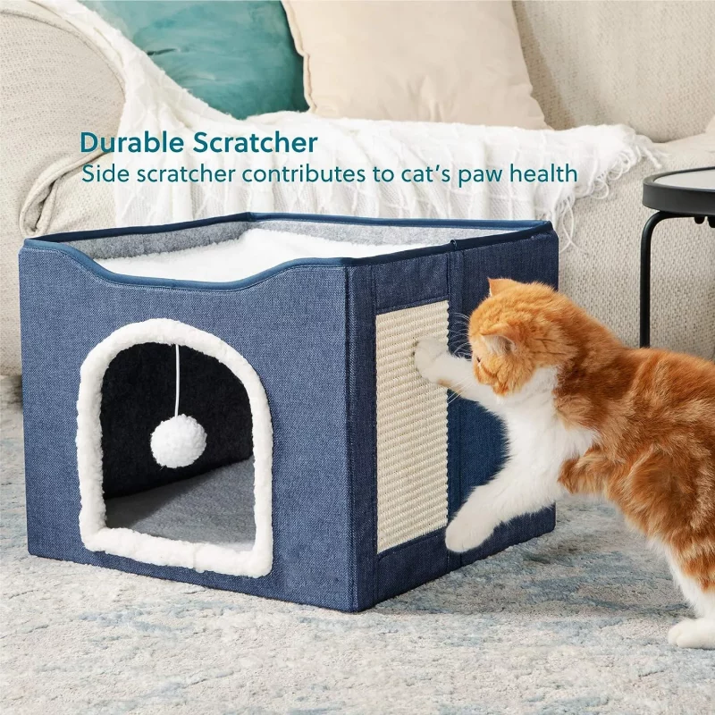 Soft Foldable Cat Cave with Scratch Pad - Image 6