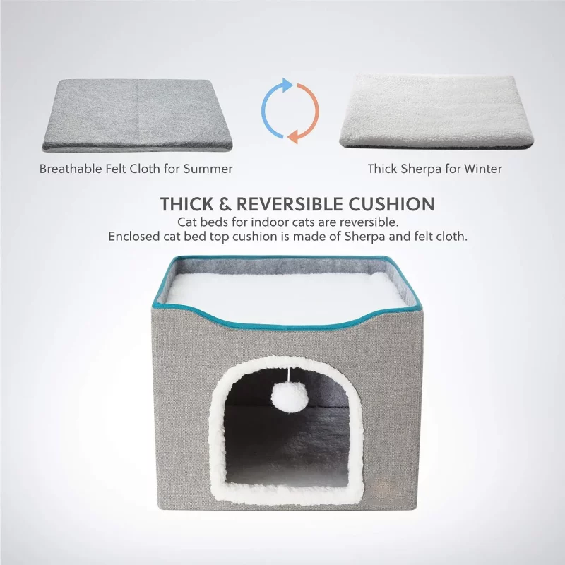 Soft Foldable Cat Cave with Scratch Pad - Image 8
