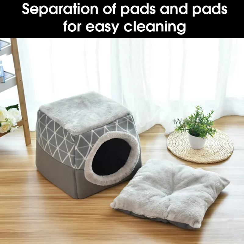 Cosy Plush 3-in-1 Cat Cave Bed - Image 4