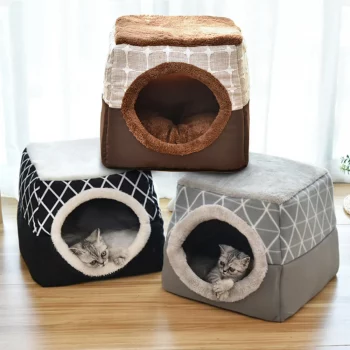 Cosy Plush 3-in-1 Cat Cave Bed