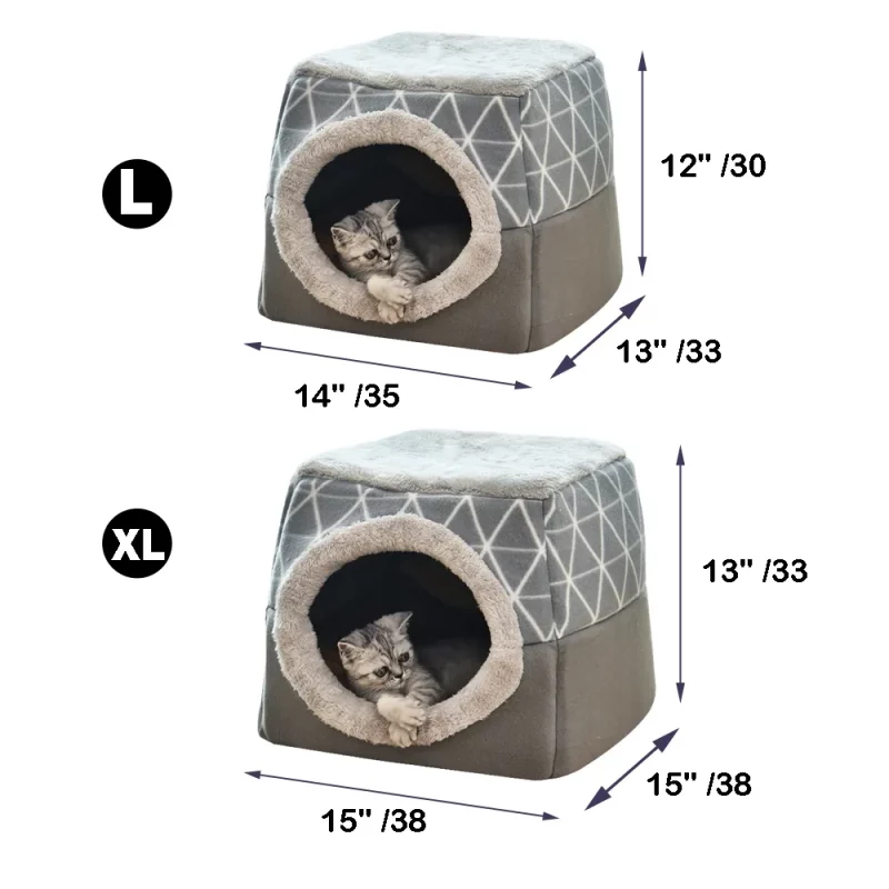 Cosy Plush 3-in-1 Cat Cave Bed - Image 7