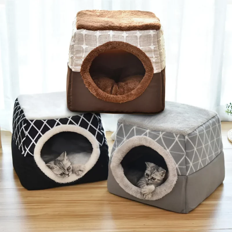 Cosy Plush 3-in-1 Cat Cave Bed
