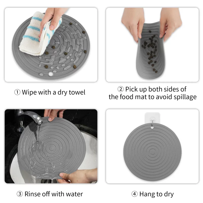 Waterproof Silicone Circle Food Feeding Pad Placemat - Image 6