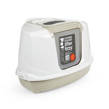 Corner Hooded Corner Cat Litter Tray Box