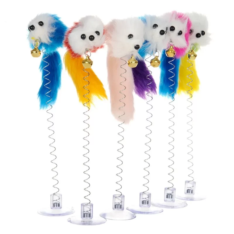 Dog Feather Interactive Spring Suction Cat Toy (3 pack) - Image 3