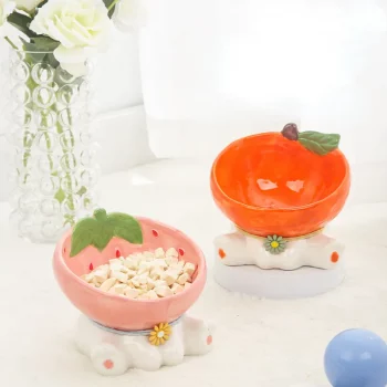 Elevated Fruit Ceramic Food Water Bowl