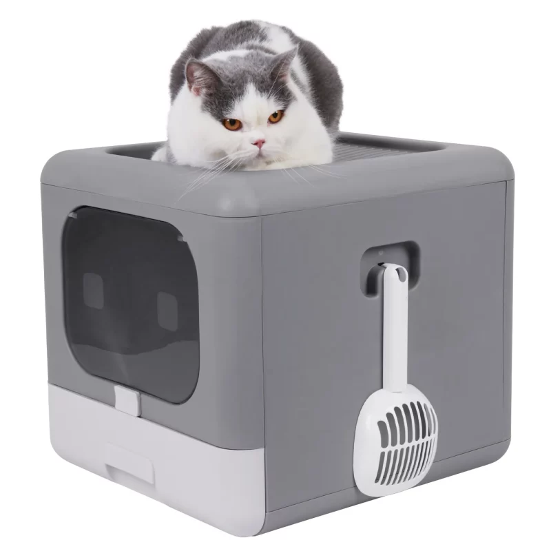 Foldable Cat Litter Box with Scoop and Filter Foam - Image 5
