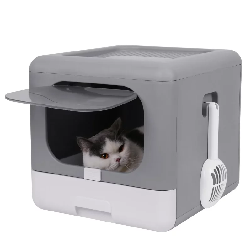 Foldable Cat Litter Box with Scoop and Filter Foam - Image 7