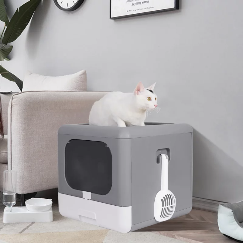 Foldable Cat Litter Box with Scoop and Filter Foam - Image 2