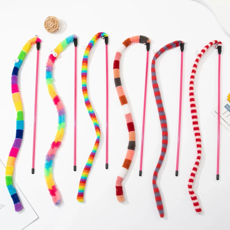 Caterpillar Bright Teaser Cat Stick Wand Toy (3 Pack) - Image 3