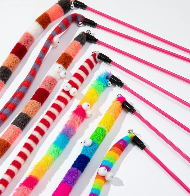Caterpillar Bright Teaser Cat Stick Wand Toy (3 Pack) - Image 2