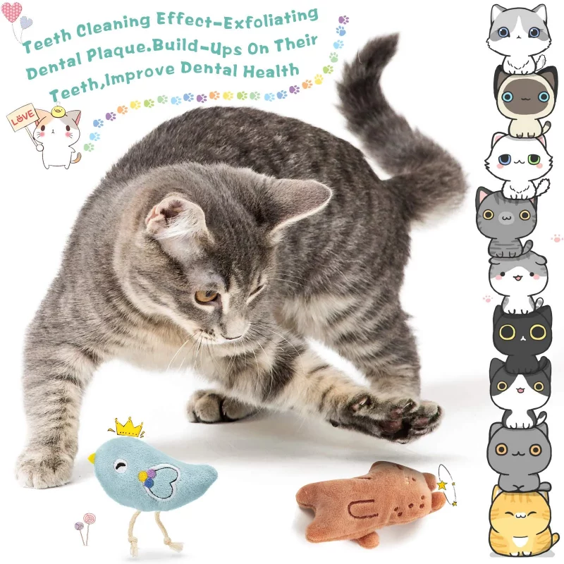 Plush Catnip Stuffed Chew Pet Toy (3 Pack) - Image 2