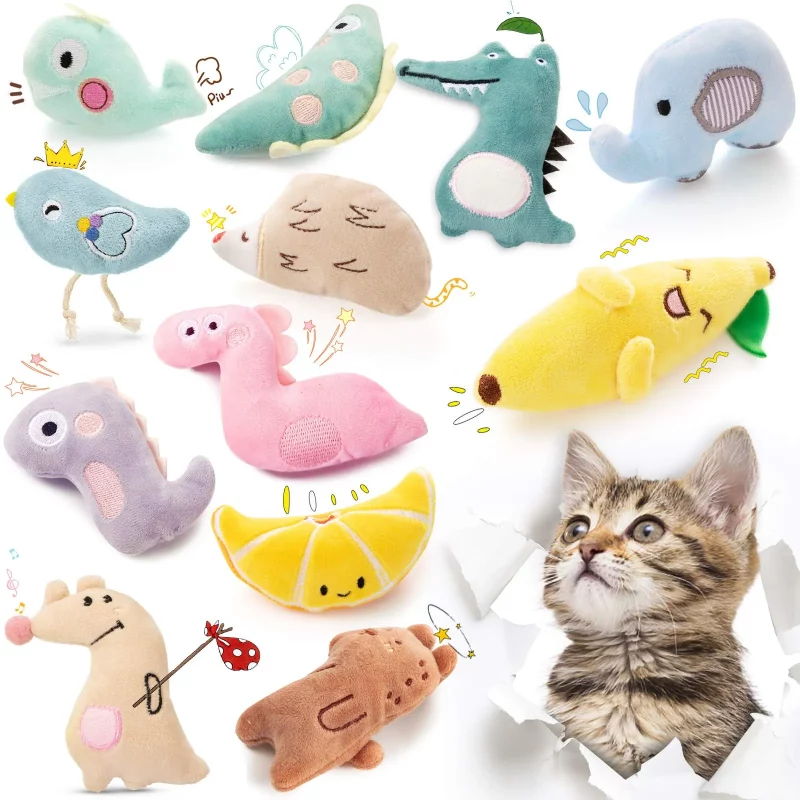 Plush Catnip Stuffed Chew Pet Toy (3 Pack)