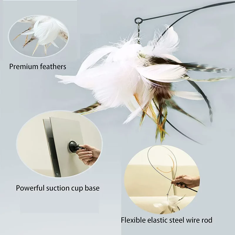 Bird Feather Bait Interactive Suction Cat Toy - Image 3