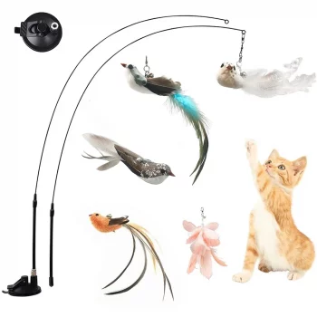 Bird Feather Bait Interactive Suction Cat Toy
