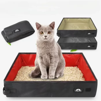Portable Foldable Oxford Cloth Cat Litter Box Tray