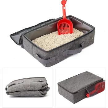 Portable Waterproof Folding Cat Litter Box Tray