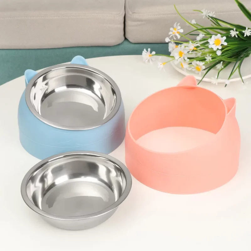 Tilted Elevated Stainless Steel Food Bowl - Image 2